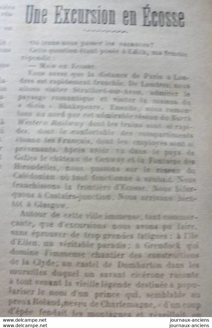 1904 A TRAVERS LE MONDE - SINGAPOUR - UNE EXCURSION EN ECOSSE - LES CURIOSITÉ DE LA VIEILLE ARTILLERIE NAVALE - Kranten Voor 1800