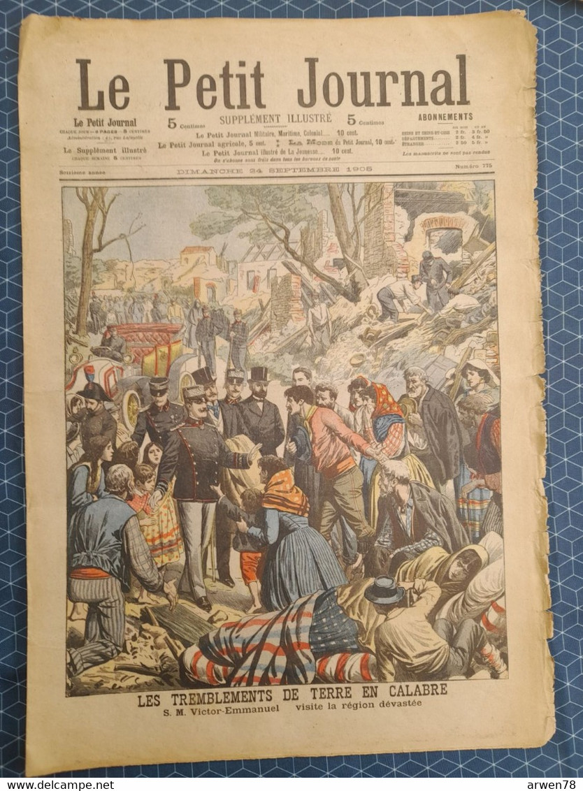 Le Petit Journal N° 775 Tremblements De Terre En Calabre Troubles De Bakou Troupes Russes Et Les Tartares - Le Petit Marseillais