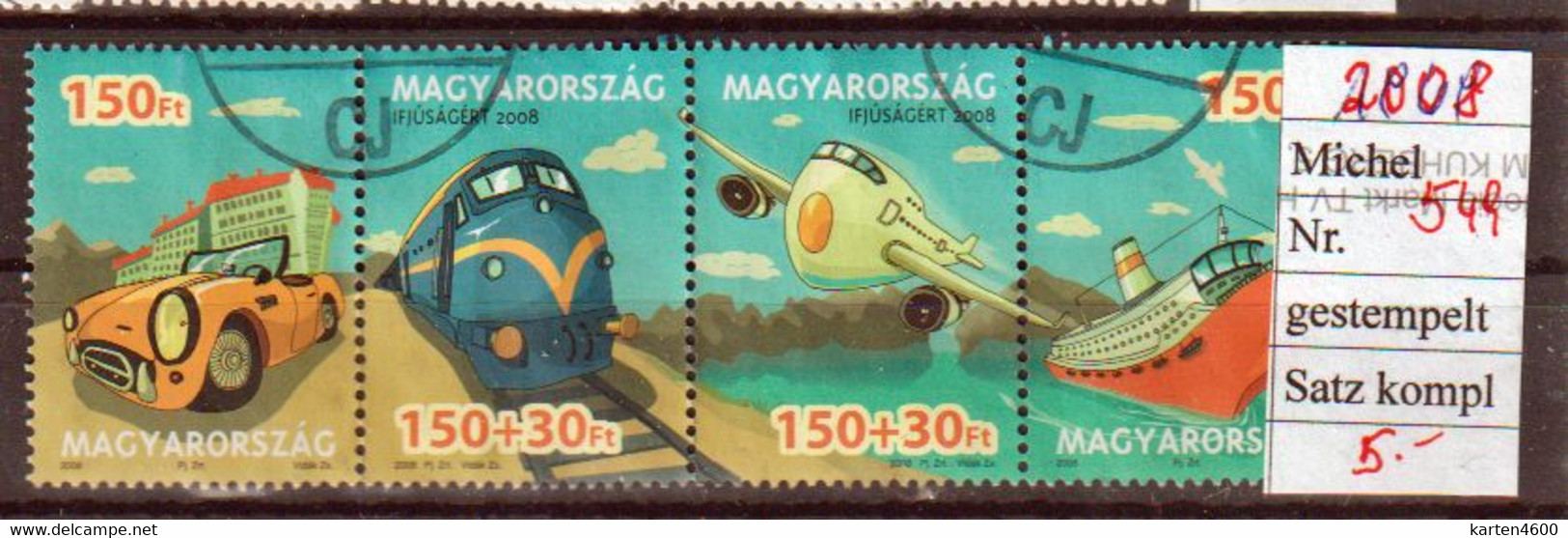 Verkehrsmittel  Viererstreifen 2008   (549) - Used Stamps
