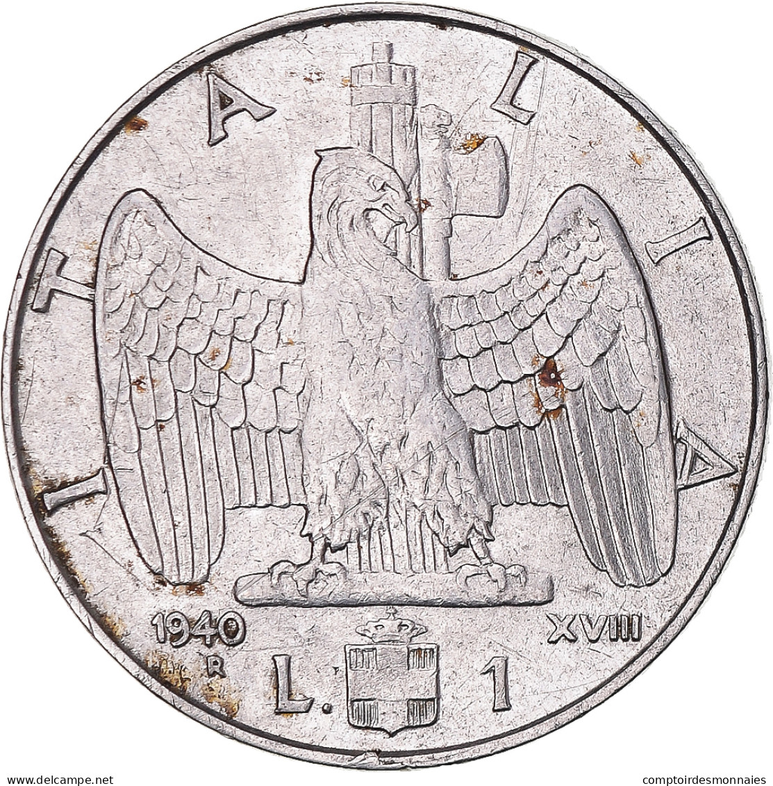 Monnaie, Italie, Vittorio Emanuele III, Lira, 1940, Rome, TB, Acier Inoxydable - 1 Lira