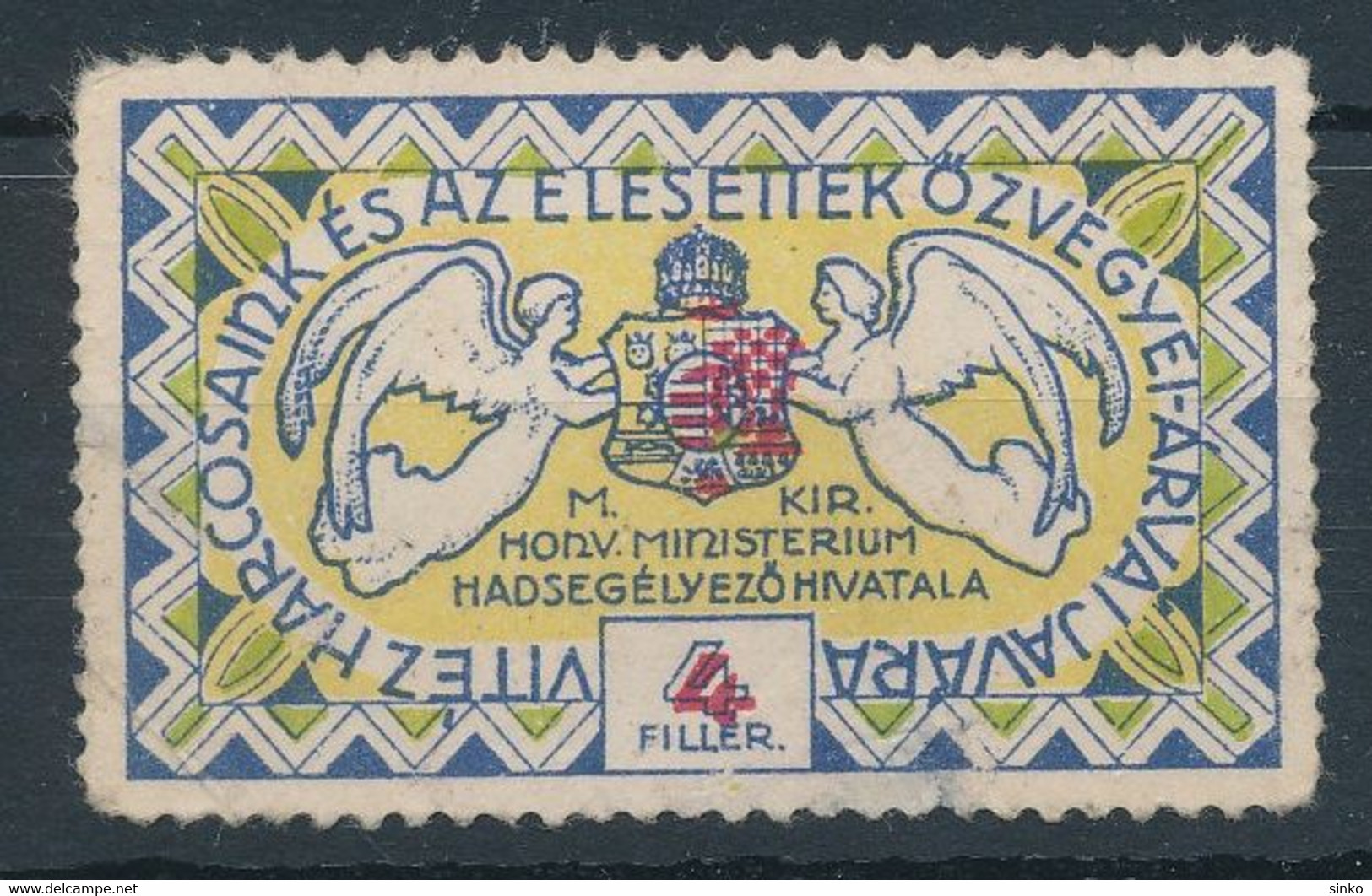 1916. For The Good Of Our Knight Warriors And The Widows-Orphans Of The Fallen 4f Aid Stamp - Hojas Conmemorativas