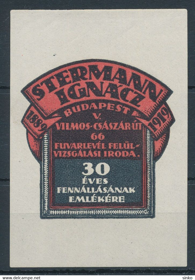 1919. Ignacz Stermann, Budapest - Cinderella - Foglietto Ricordo