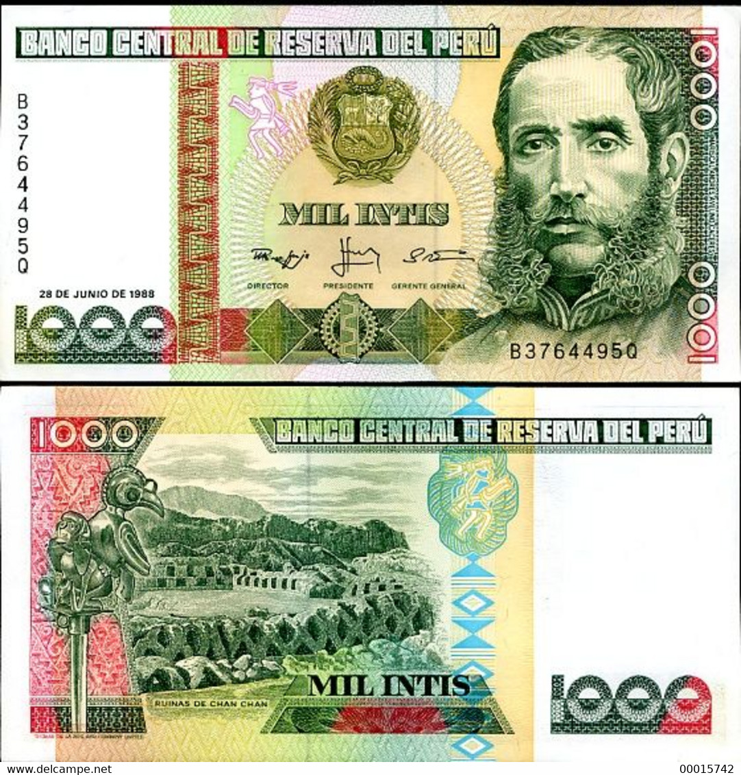 PERU 1000  INTIS 1988 P-136 UNC  D-0250 - Maldivas