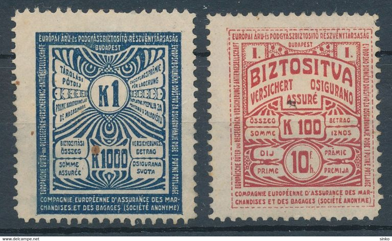 1930. Baggage Insurance Stamps - Foglietto Ricordo