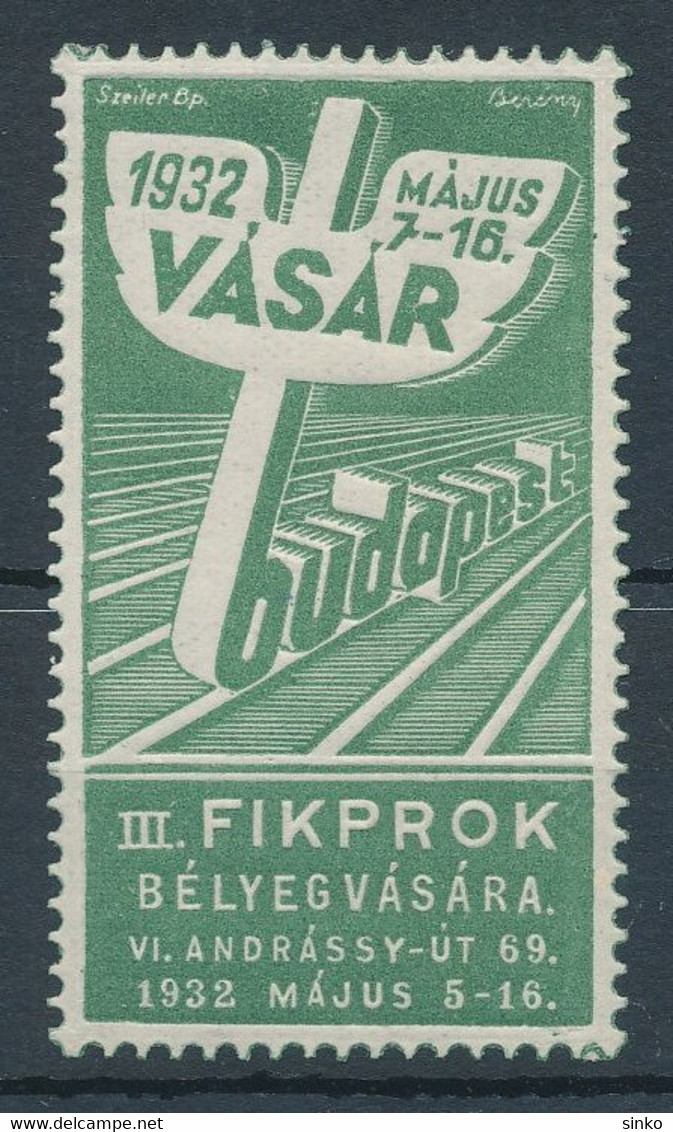 1932. III. FIKPROK Stamp Fair In Budapest - Foglietto Ricordo