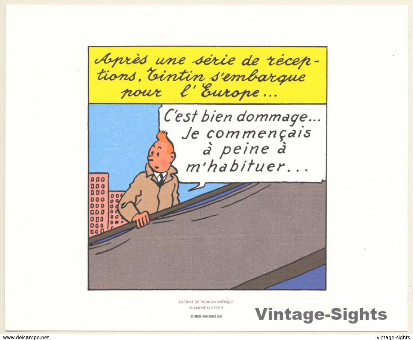 Tintin En Amérique *1 (Lithography Hergé Moulinsart 2011) - Serigraphies & Lithographies