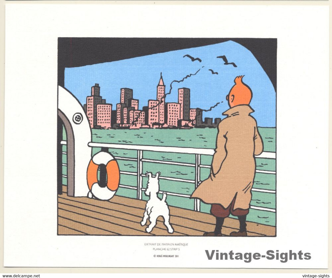 Tintin En Amérique *3 (Lithography Hergé Moulinsart 2011) - Serigraphies & Lithographies