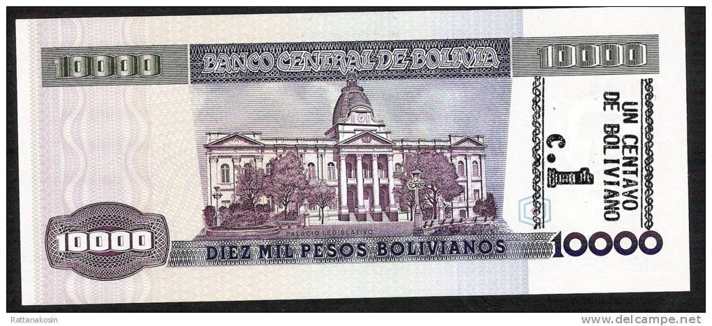 BOLIVIA P195  1 CENTAVO/10.000 P.B.   1987  UNC. - Bolivië