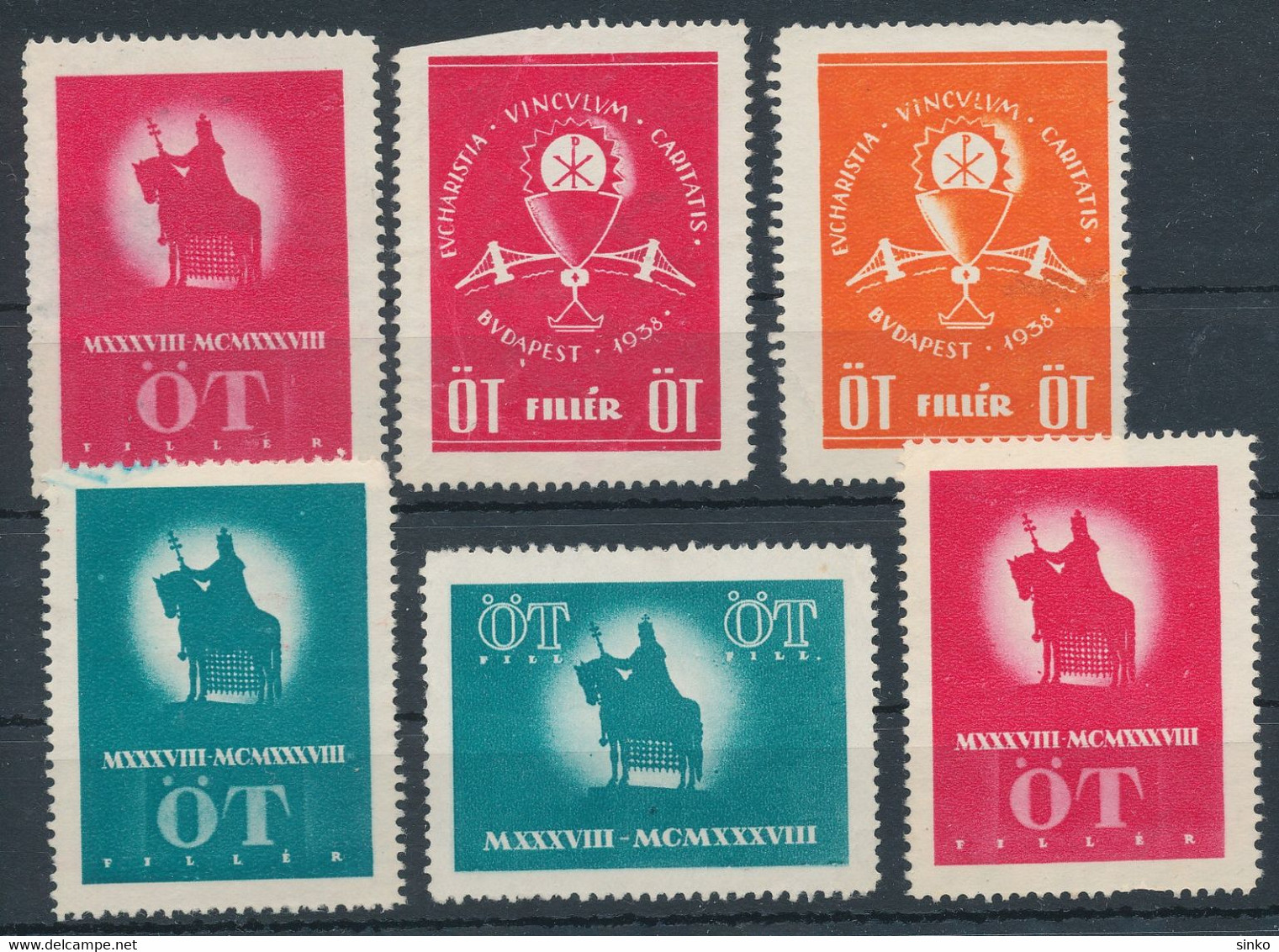 1938. Budapest 6 Propaganda Stamps - Hojas Conmemorativas