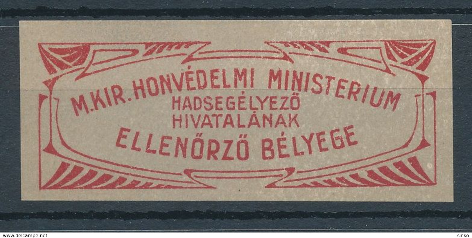 1940. Control Stamp Of H. Roy. Ministry Of Defence's Military Aid Office - Hojas Conmemorativas