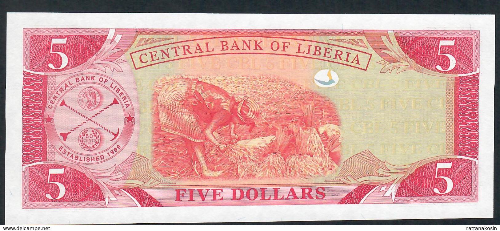 LIBERIA P26 5 DOLLARS 2003 #AJ  UNC. - Liberia