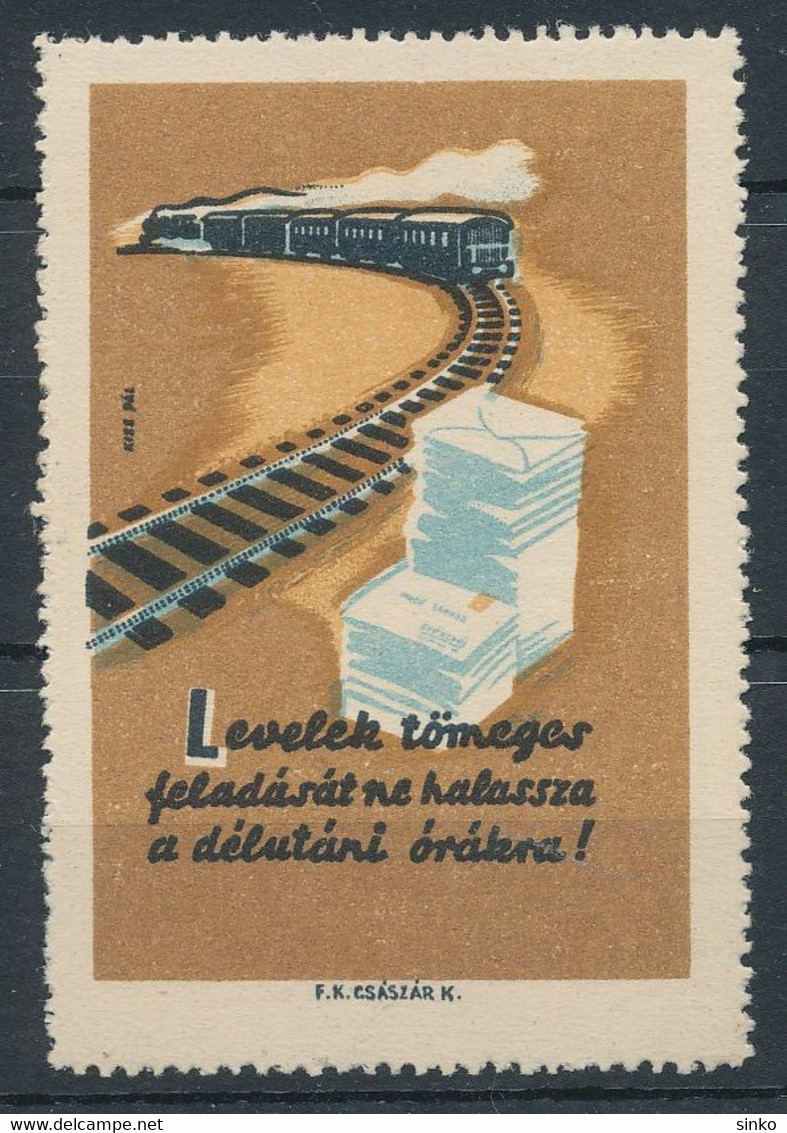 1948. Propaganda Stamp With The Subtitle "Do Not Postpone Sending Mail In Bulk Until The Afternoon!" - Foglietto Ricordo