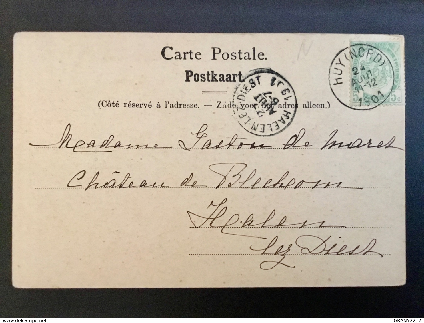ENTRÉE DU CHÂTEAU D’AHIN ENVIRONS DE HUY 1901 « ANIMÉE,PANORAMA NELS Serie 65 / Nº 11. - Huy