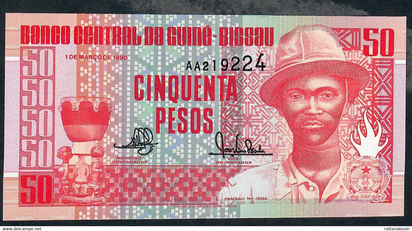 GUINEA BISSAU P10 50 PESOS 1990  #AA      UNC. - Guinea-Bissau