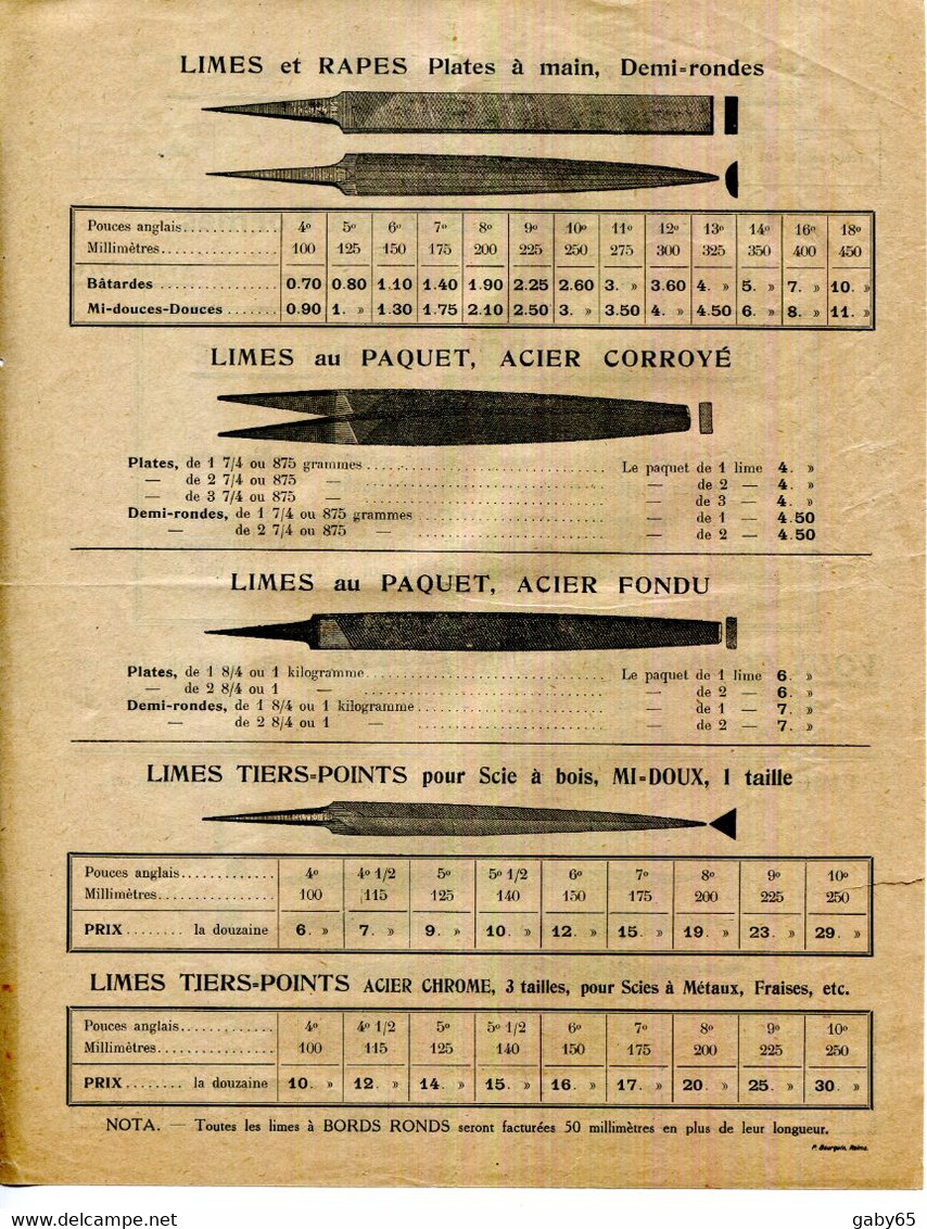 51.MARNE.REIMS.LIMES ET RAPES DE TOUTES FORMES.L.LAURENCIN & Cie. 53 PLACE DROUET D'ERLON. - Advertising