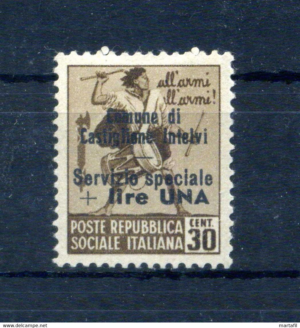 1945 Emissione Locale Castiglione D'Intelvi N.9 *, 1 Lira Su 30 Centesimi Bruno, Senza Filigrana (506) - Emissions Locales/autonomes