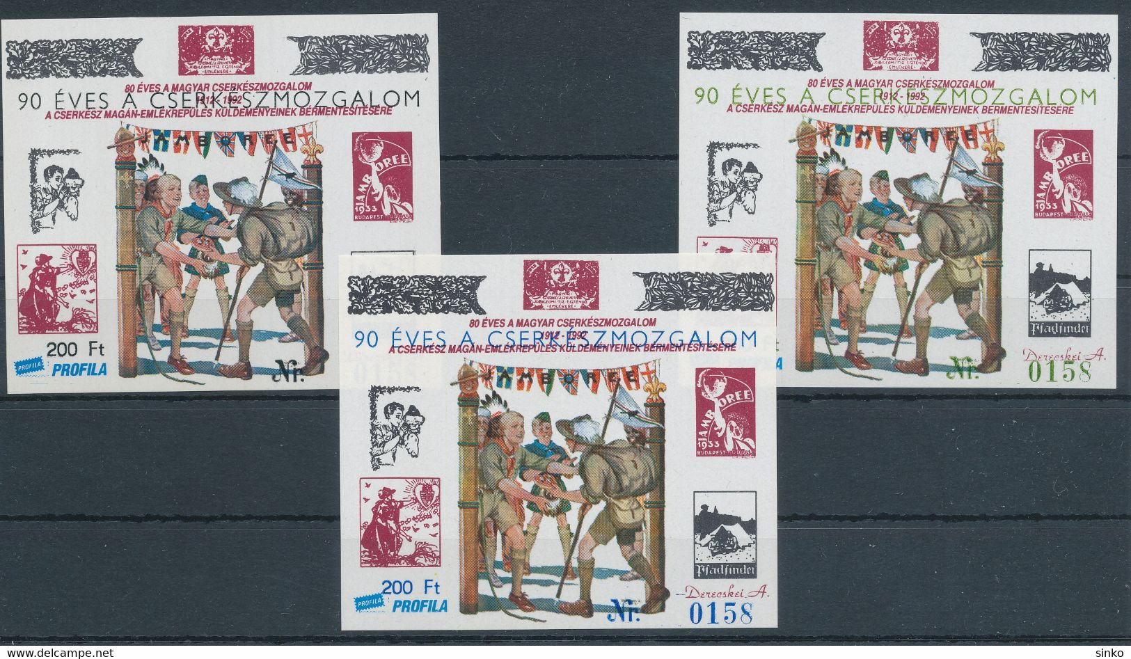 1997. The Scout Movement Is 90 Years Old - Commemorative Sheet With Overprint - Souvenirbögen
