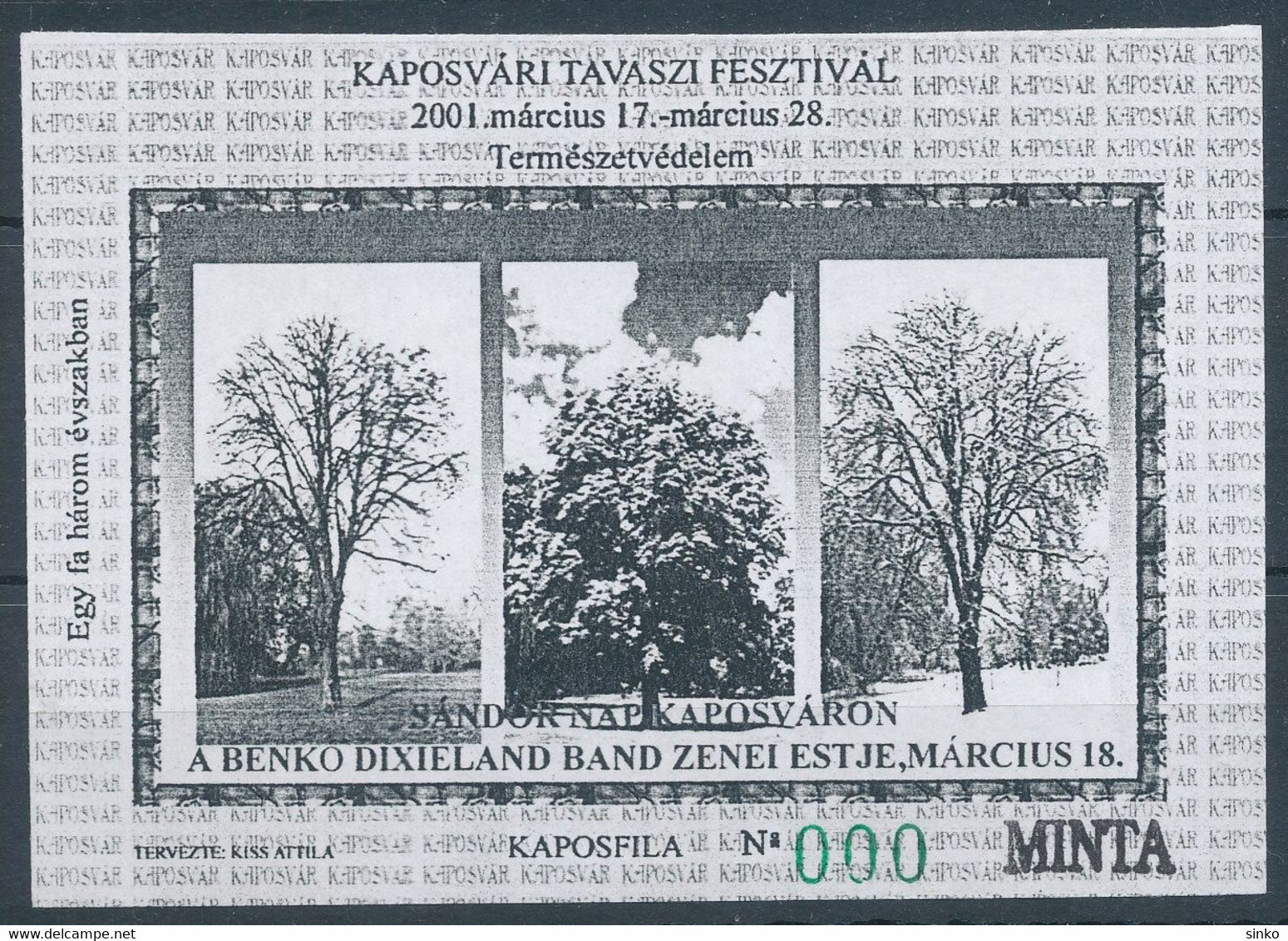 2001/12-16. Kaposvár Spring Festival - Commemorative Sheet - Souvenirbögen