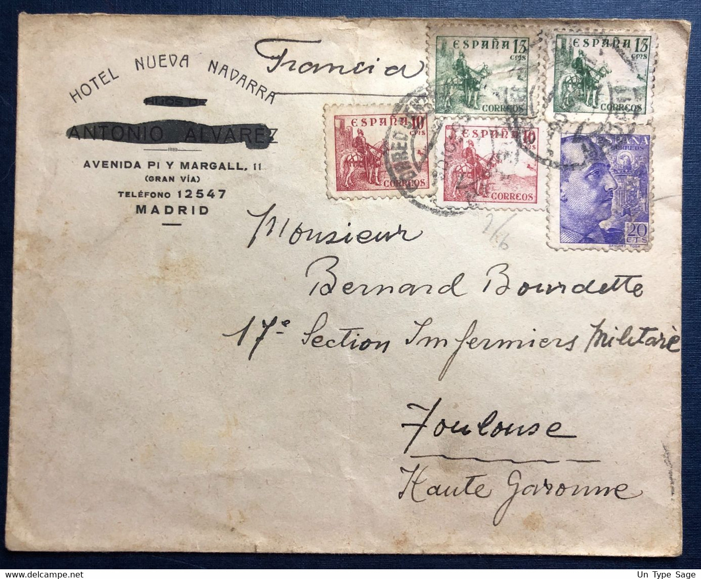 Espagne, Divers Sur Enveloppe De Madrid 8.12.1939 + Censure De Madrid, Pour La France - (B4210) - Cartas & Documentos