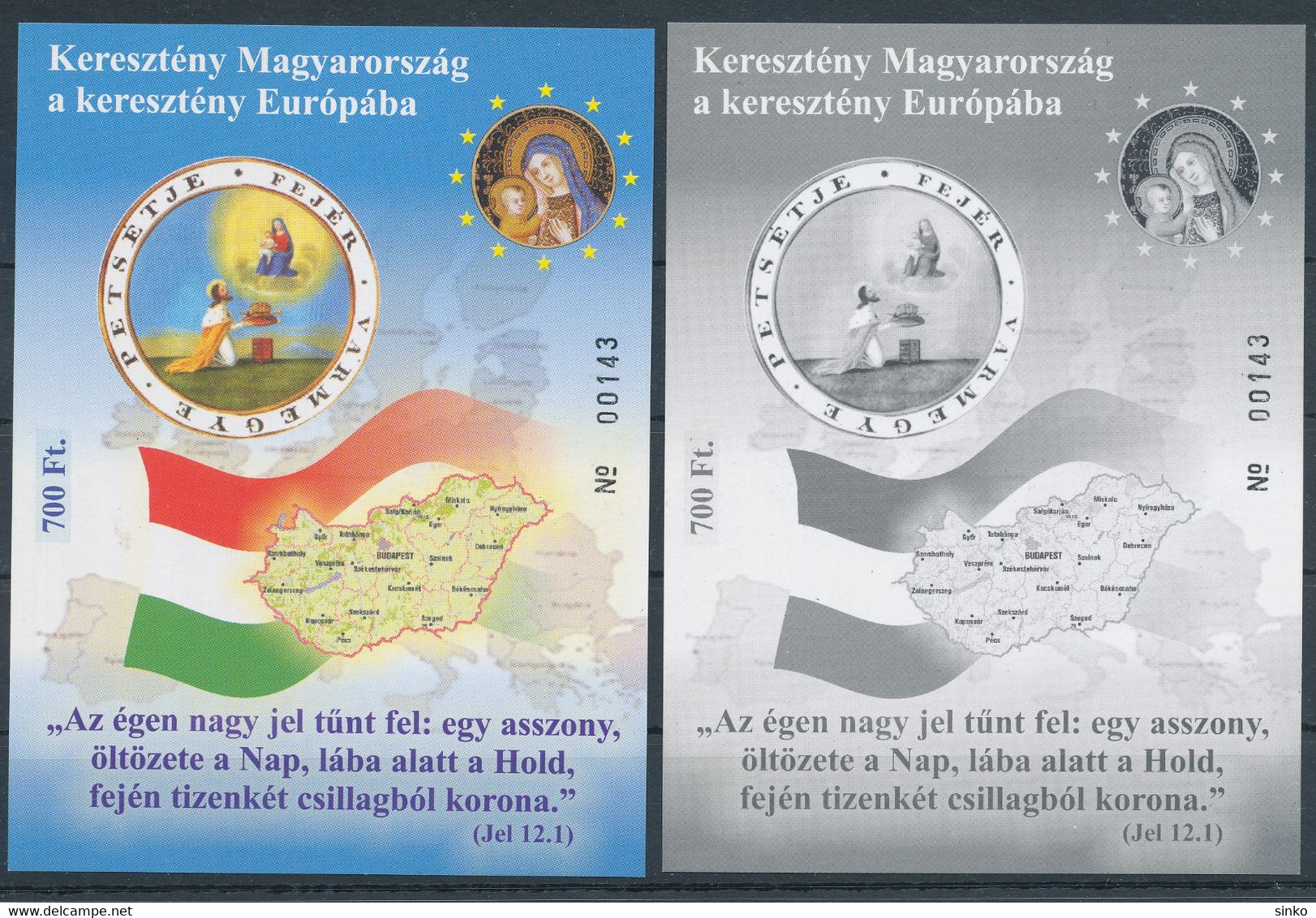 2004/11. Christian Hungary - Commemorative Sheet - Herdenkingsblaadjes