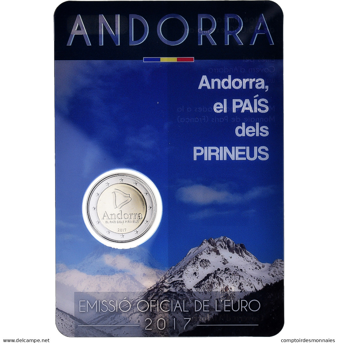 Andorre, 2 Euro, Pyrénées, 2017, Monnaie De Paris, BU, FDC, Bimétallique - Andorre