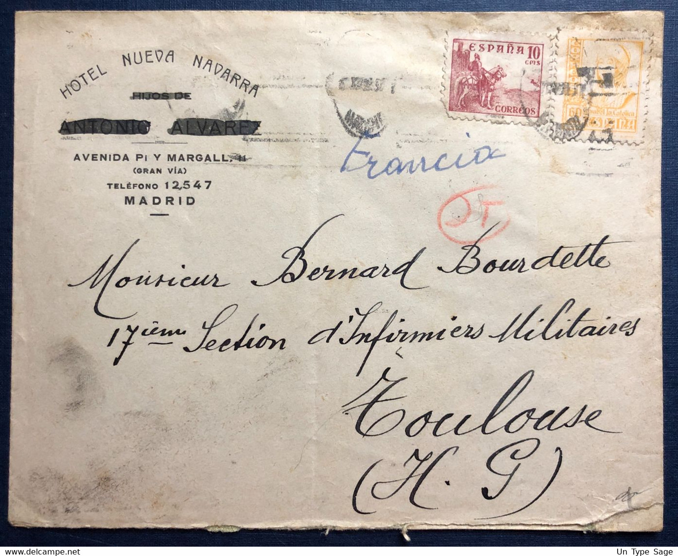 Espagne, Divers Sur Enveloppe De Madrid 19.11.1939 + Censure De Madrid, Pour La France - (B4211) - Storia Postale