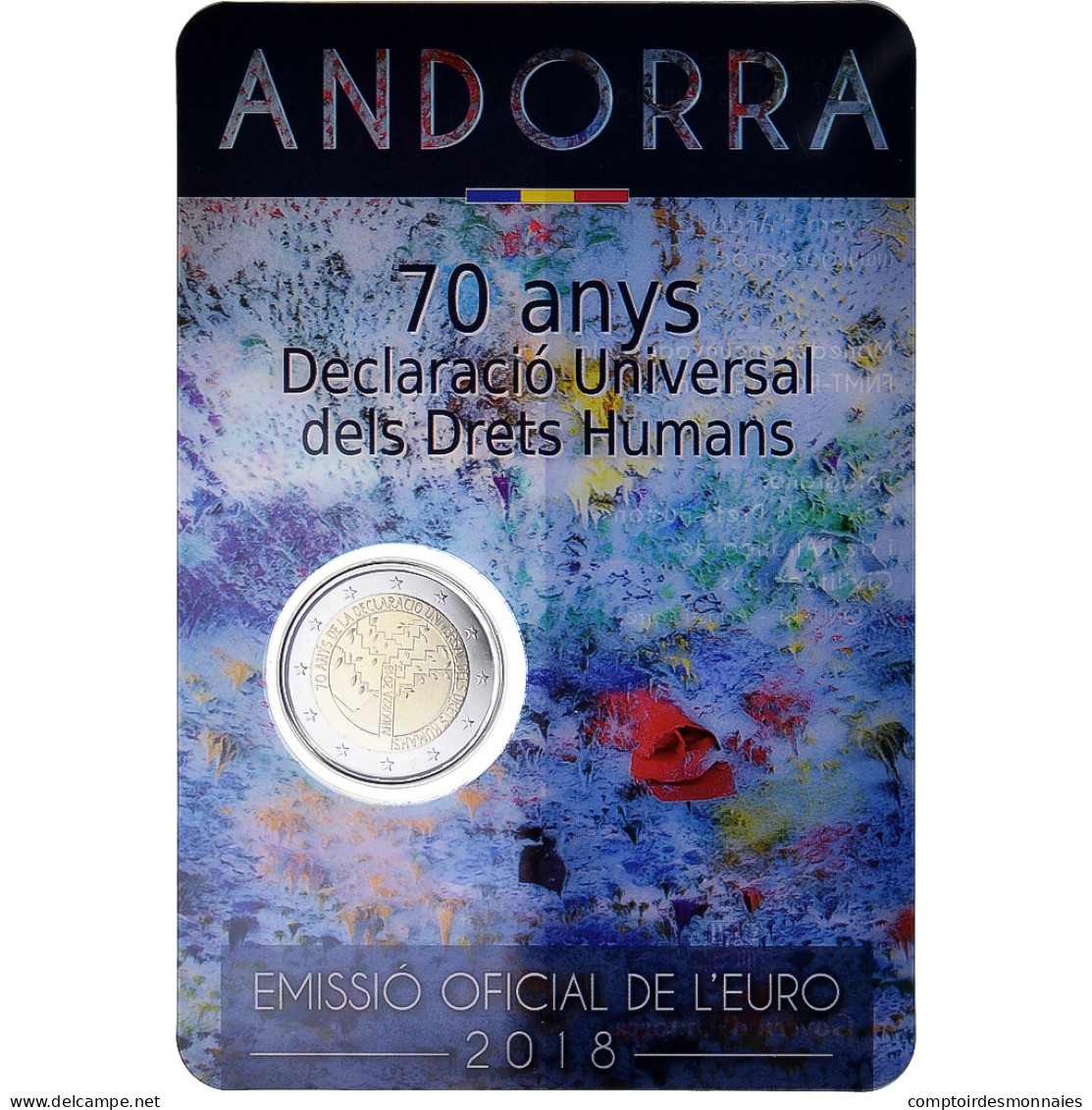 Andorre, 2 Euro, 70 Ans De La Déclaration Universelle Des Droits De L'homme - Andorra