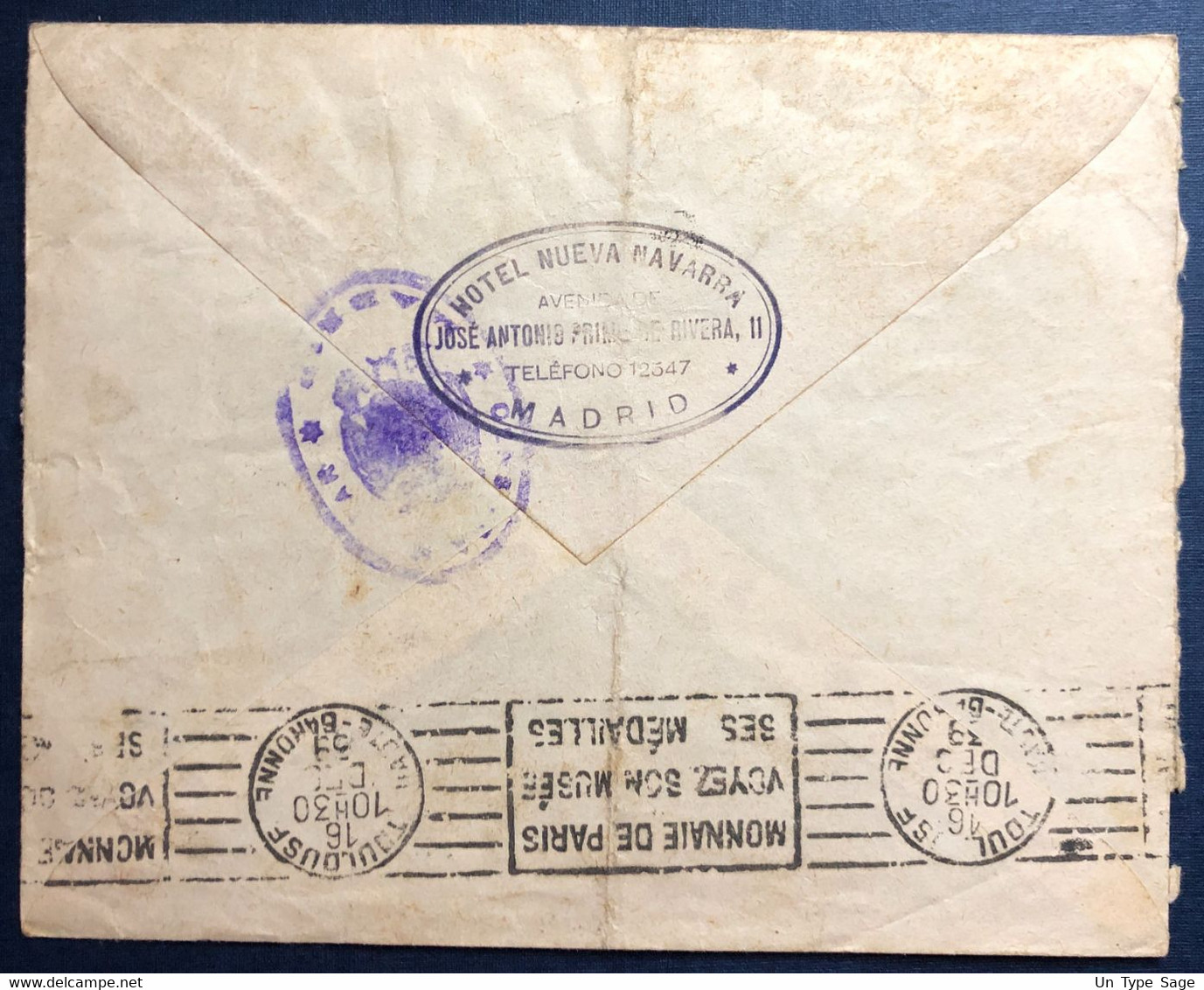 Espagne, Divers Sur Enveloppe De Madrid 12.12.1939 + Censure De Madrid, Pour La France - (B4213) - Cartas & Documentos