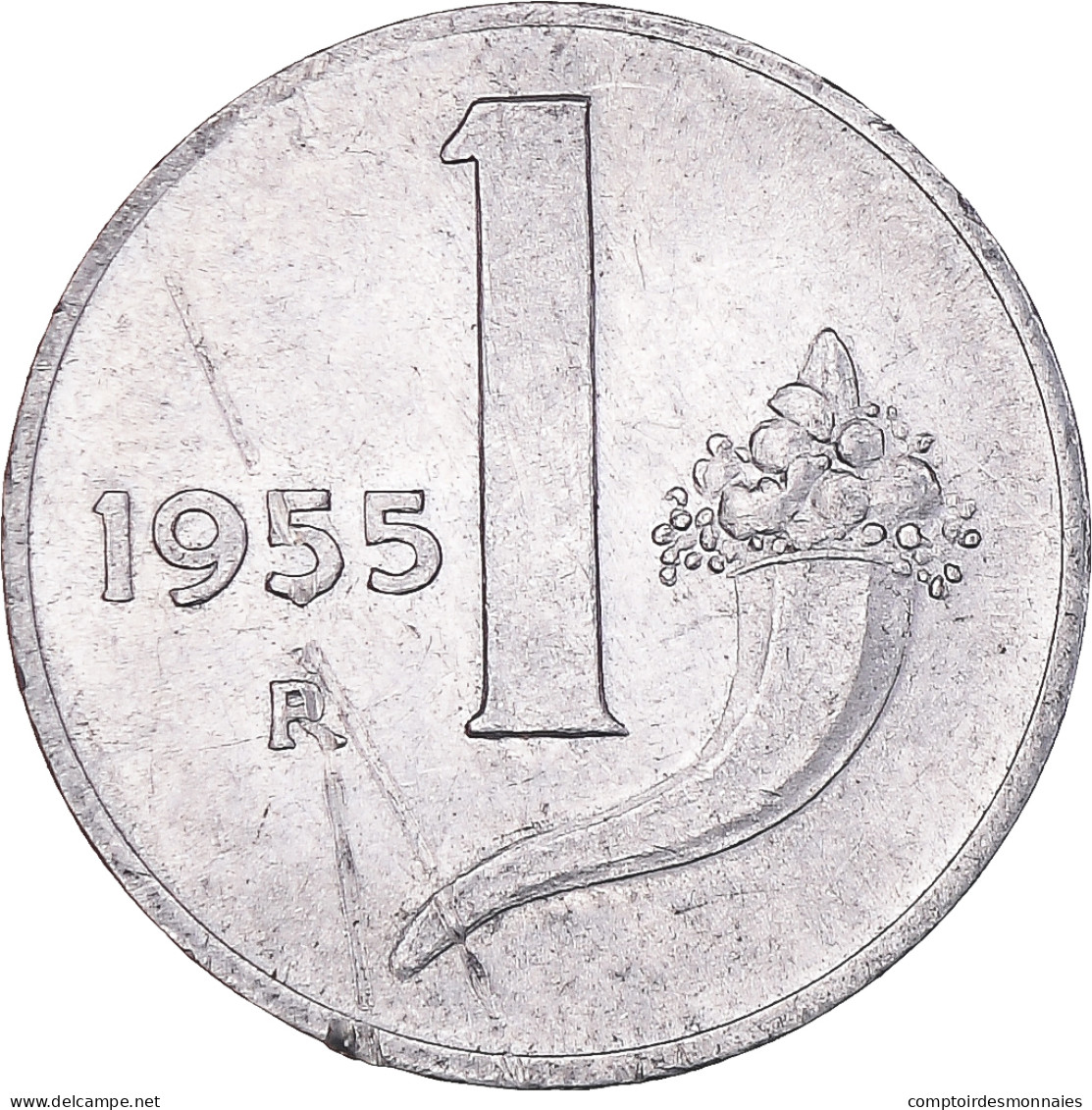 Monnaie, Italie, Lira, 1955, Rome, TB+, Aluminium, KM:91 - 1 Lire