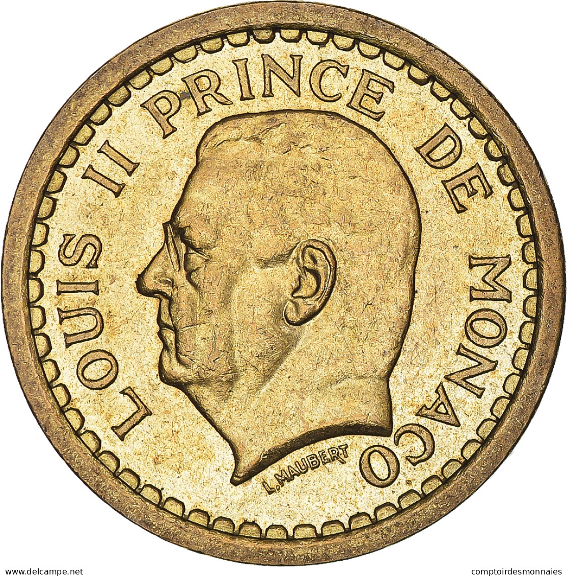 Monnaie, Monaco, Louis II, 2 Francs, Undated (1945), TTB+, Bronze-Aluminium - 1922-1949 Louis II