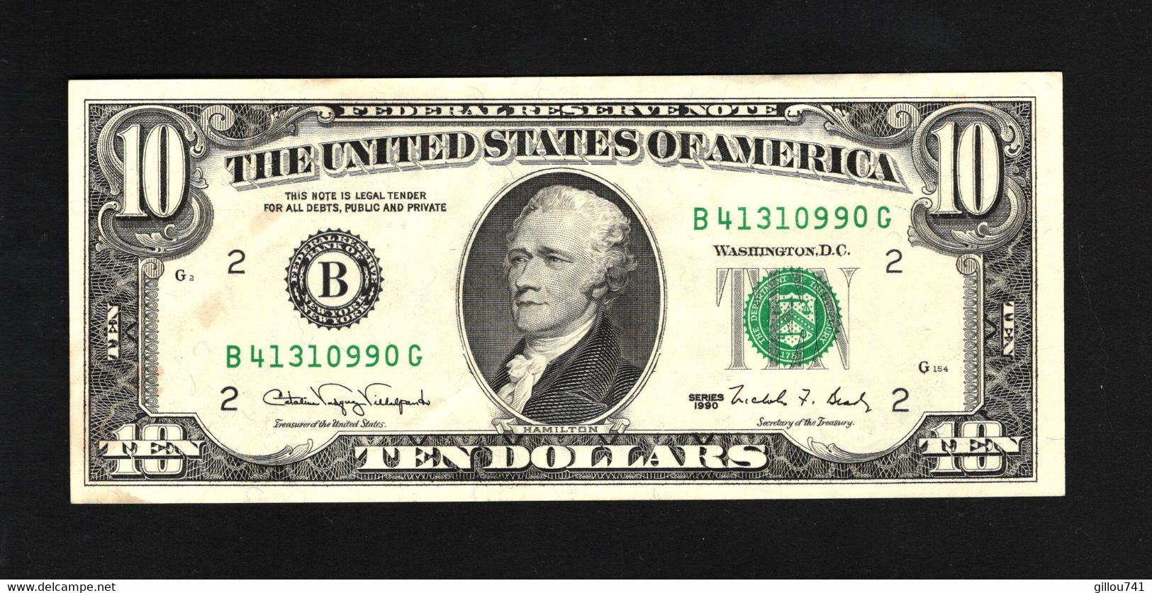 Etats Unis D'Amérique, 10 Dollars, 1990 Federal Reserve Notes - Small Size 1990 Series - Federal Reserve (1928-...)