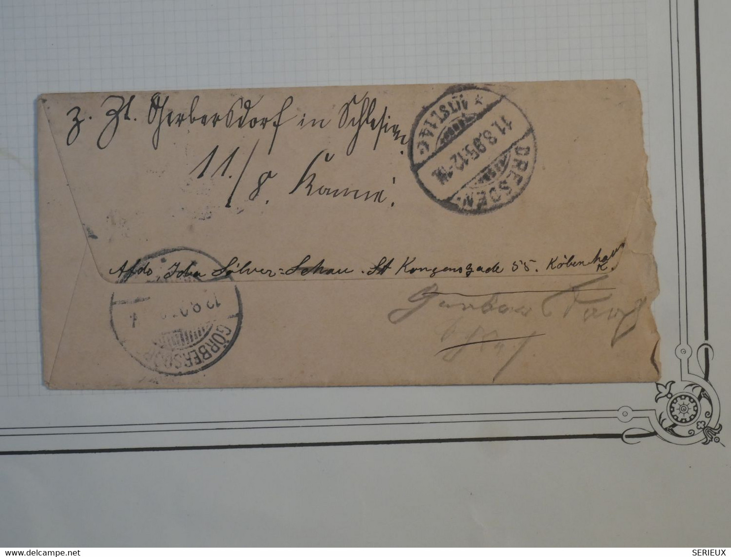 BM12 DANMARK   BELLE LETTRE  1883 COPENHAUE A DRESDEN  GERMANY +REDISTRIB.  + PAIRE DE TP+++AFFRANCH. INTERESSANT++++ - Brieven En Documenten