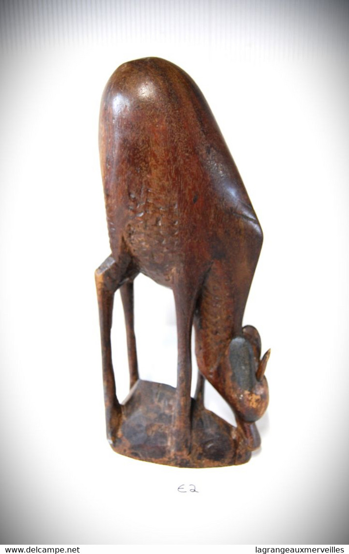 E2 Ancienne Sculpture Animalière Contemporaine En Bois - Art Contemporain