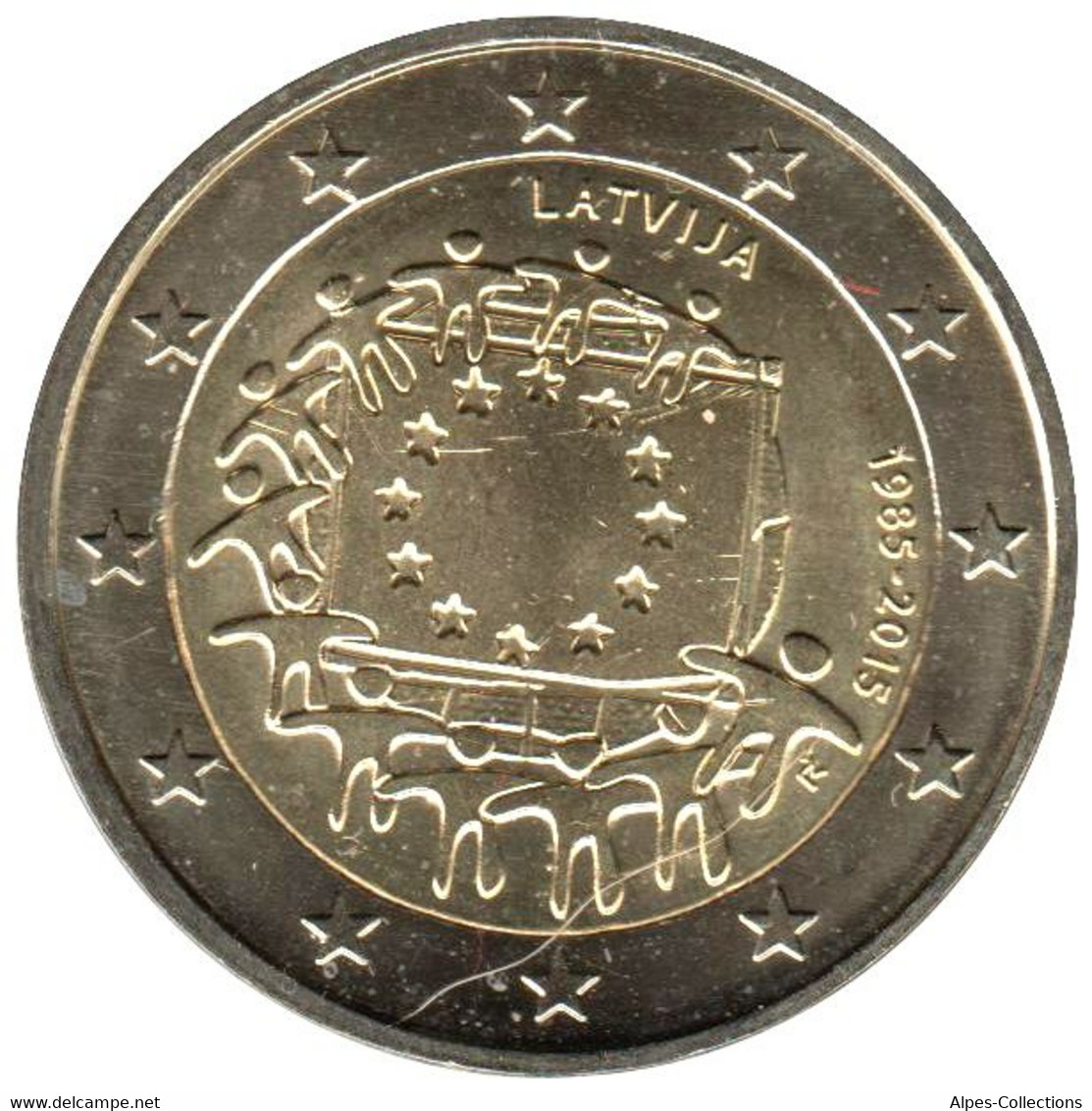 LE20015.2 - LETTONIE - 2 Euros Commémo. 30 Ans Du Drapeau Européen - 2015 - Latvia