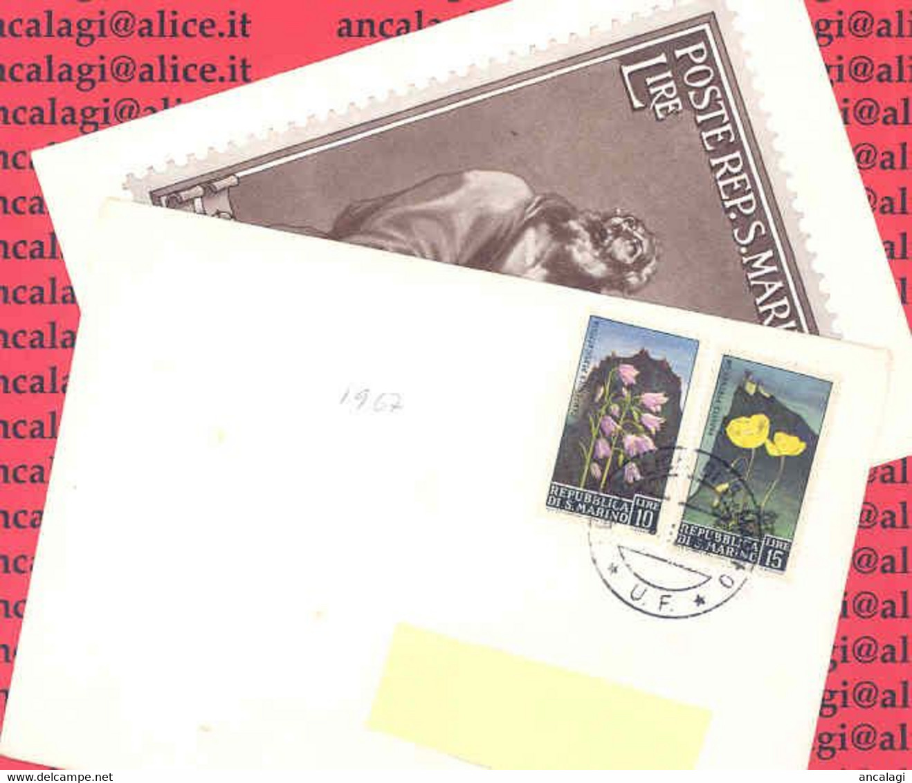 SAN MARINO 1967 - St.Post.034 - Biglietto Augurale Aperto "FIORI" - Vedi Descrizione - - Covers & Documents