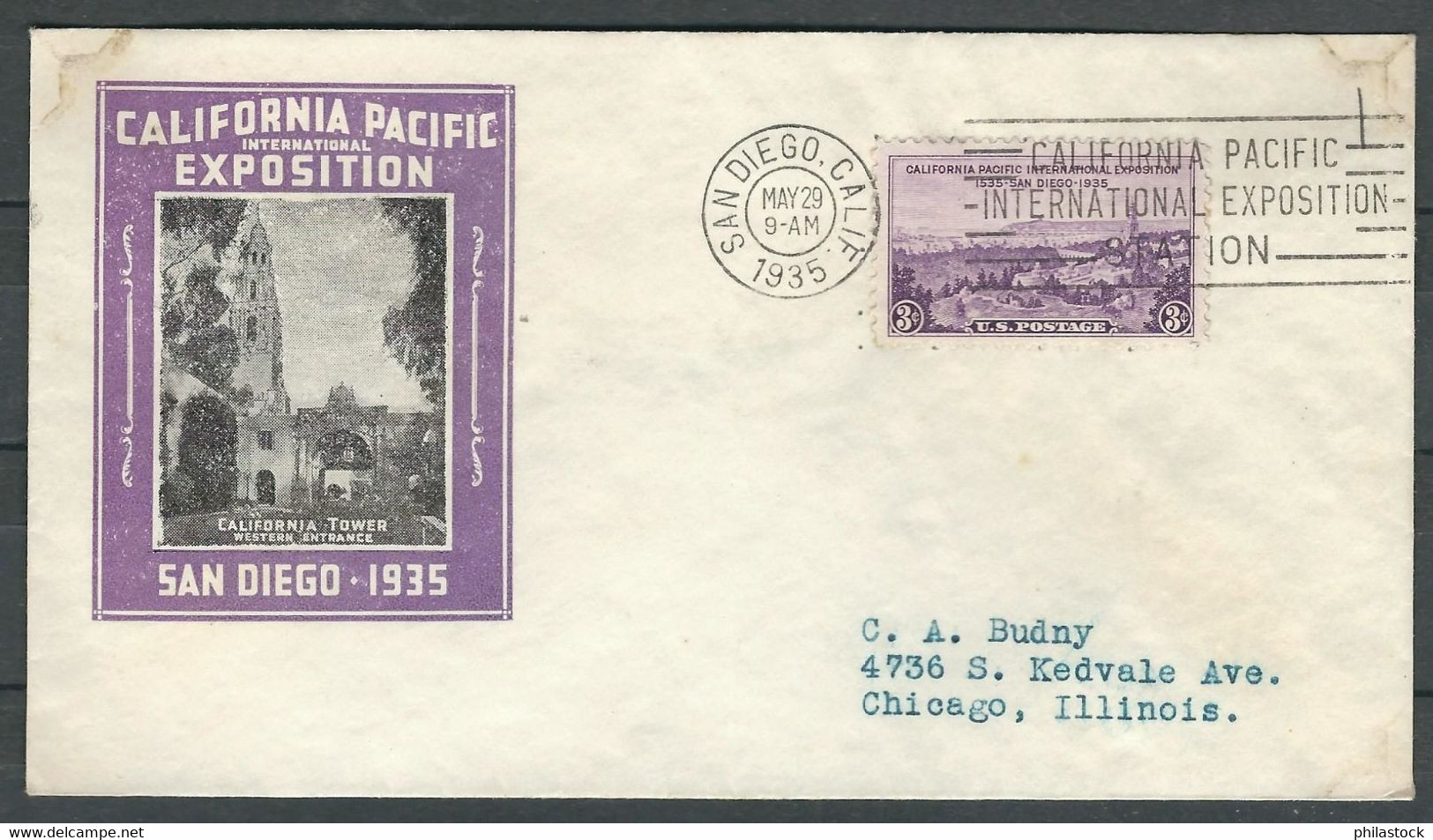 USA 1935 N° Usages Courants Obl. Commémorative California Pacific Exposition S/Lettre - Cartas & Documentos