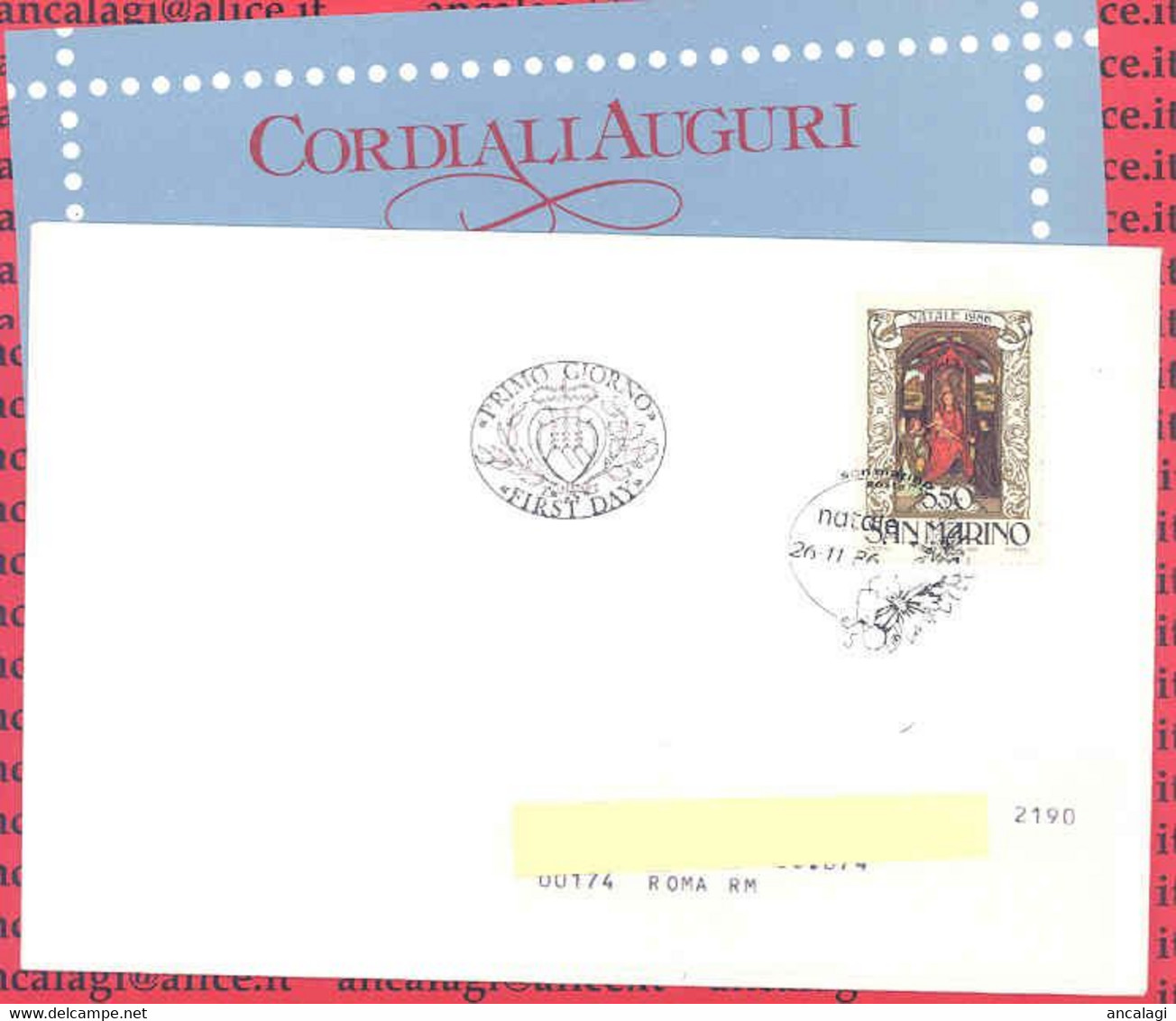 SAN MARINO 1986 - St.Post.068A - Biglietto FDC Augurale Aperto "NATALE 1986" - Vedi Descrizione - - Brieven En Documenten