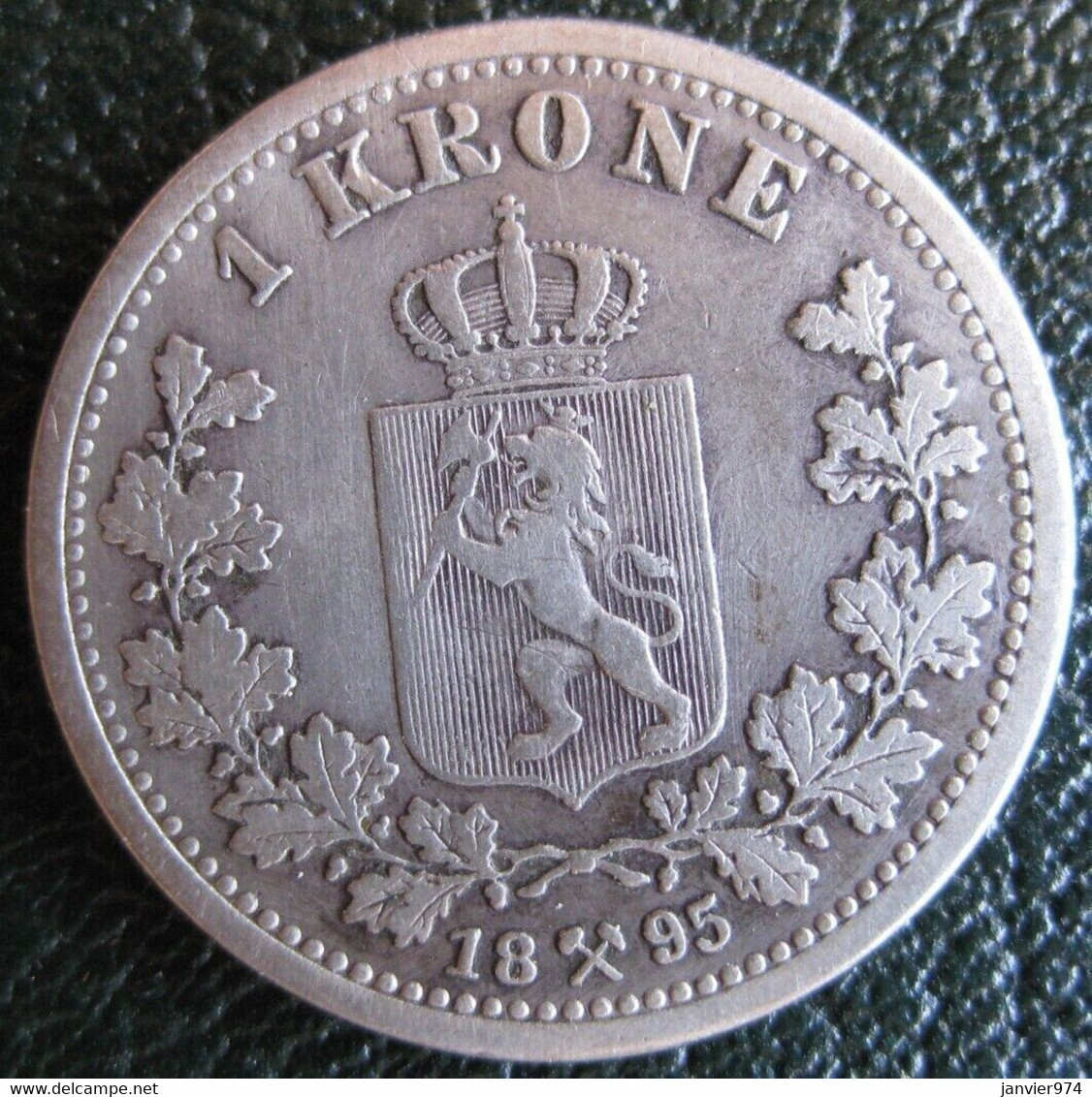 Norvège 1 Krone 1895 Oscar II, En Argent, KM # 357 , Rare - Norvège