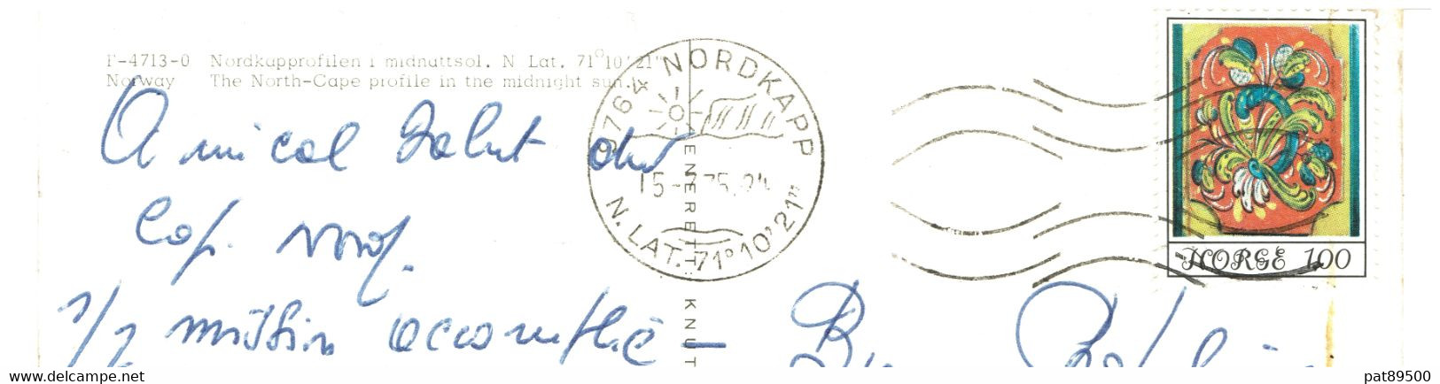 NORVEGE / CAP NORD Carte Postale Et Oblitération Sur CPM Entière  N° 4713 Voyagée En 1975 /recto Pas Frais - Lettres & Documents