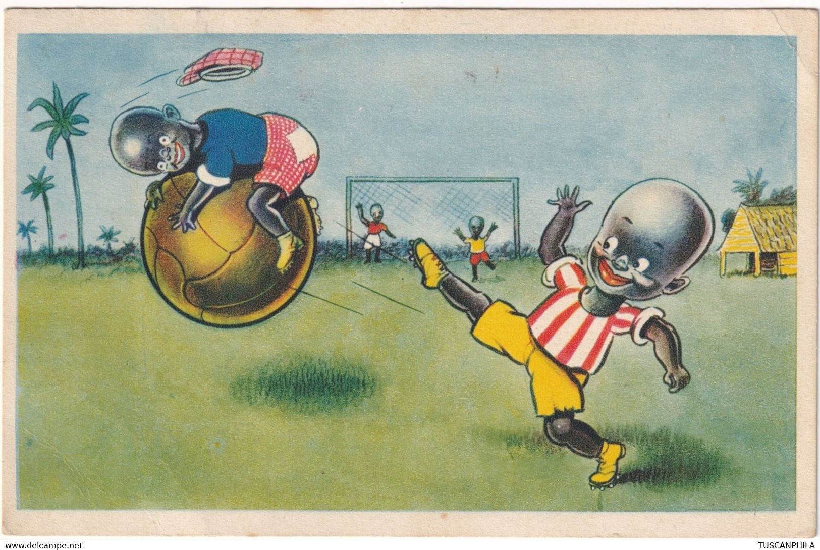 1946 14 Ago 1 + 6 D. Sass 6+11 Su Cartolina Tema Calcio Da Asmara X Pedaso - Britische Bes. MeF