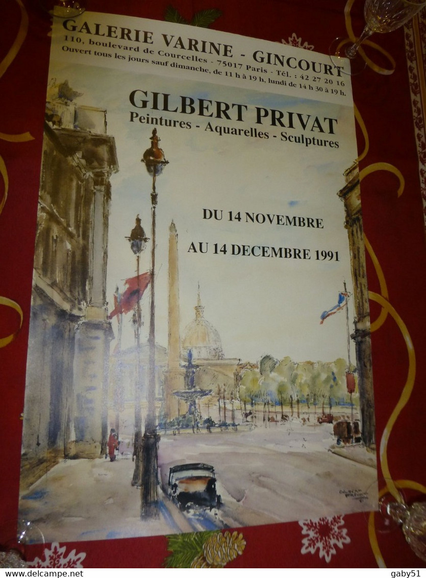 Gilbert PRIVAT, Galerie Varine-Gincourt 1991, Affiche Originale ; A28 - Afiches