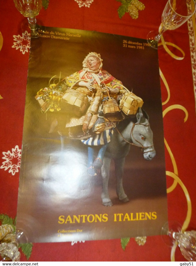 Santons Italiens, âne, Musée Du Vieux Marseille 1980, Affiche Originale ; A28 - Afiches