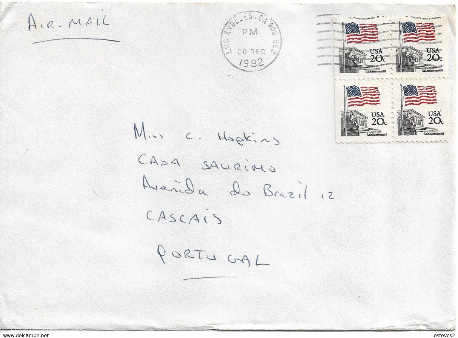 USA 1982 Cover , Flag Over Supreme Court By Dean Ellis , Statue , Los Angeles Postmark - Covers