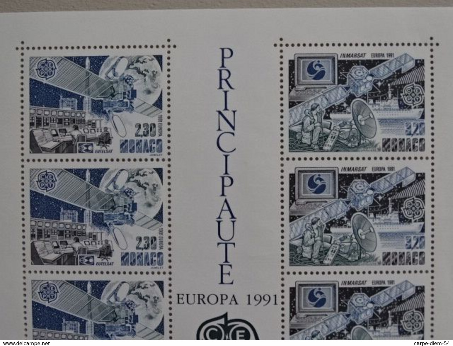 Monaco - Feuillet Neuf Non Oblitéré Avec 10 Timbres - L'Espace - Eutelsat & Inmarsat - Europa CEPT 1991 - Blocs