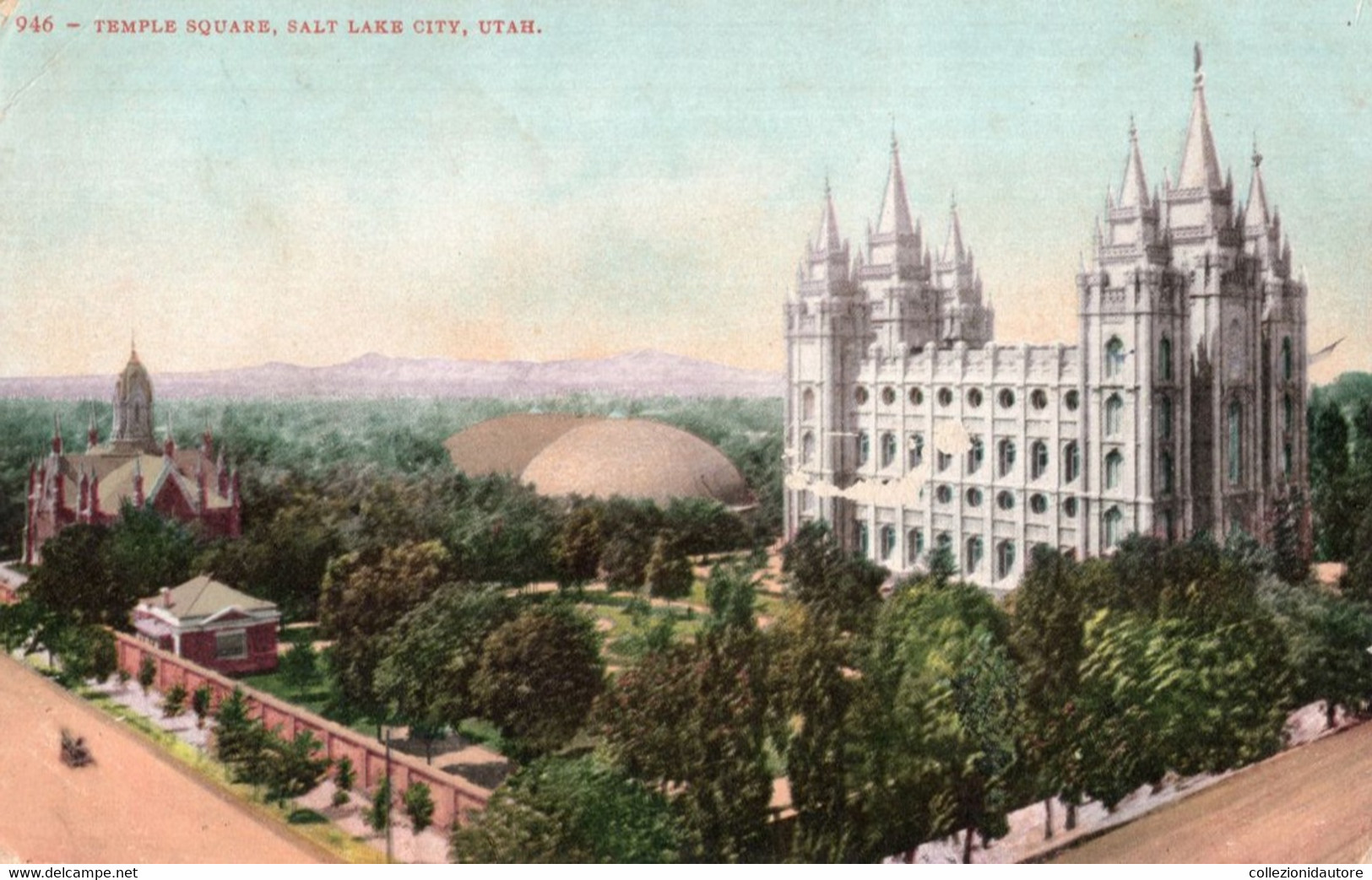 SALT LAKE CITY - TEMPLE SQUARE - SALT LAKE CITY - UTAH - CARTOLINA FP SPEDITA NEL 1908 - Salt Lake City