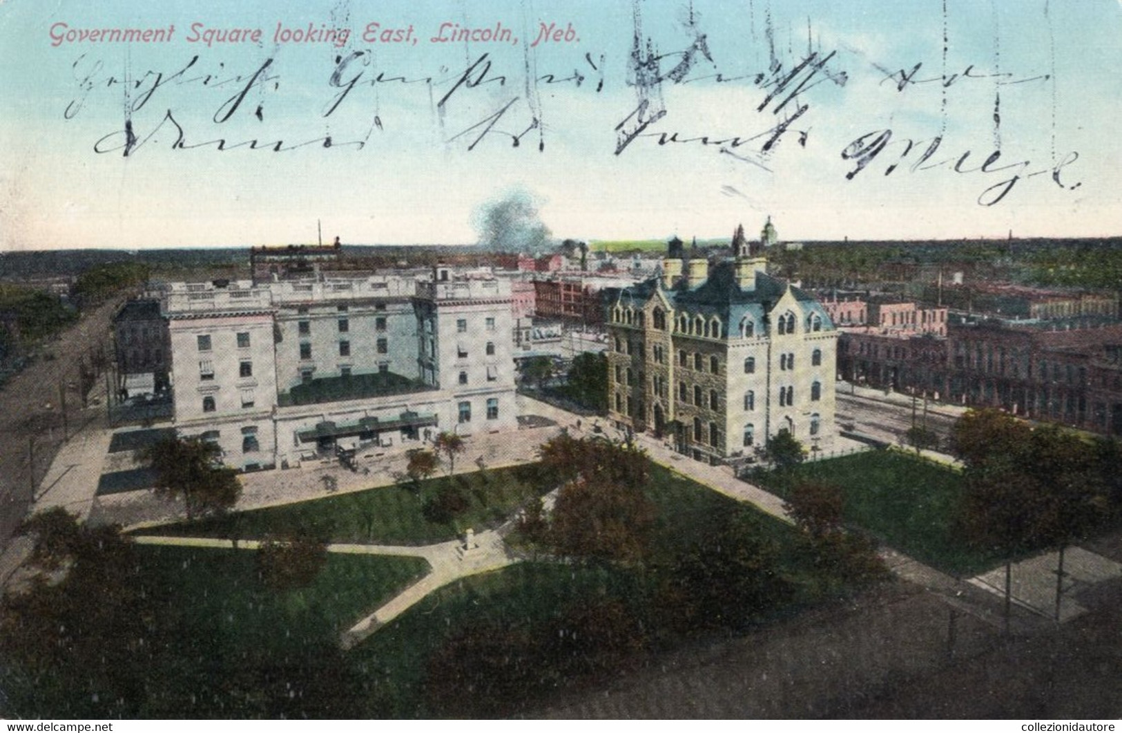 LINCOLN - GOVERNMENT SQUARE LOOKING EAST - LINCOLN - NEB. - CARTOLINA FP SCRITTA - Lincoln