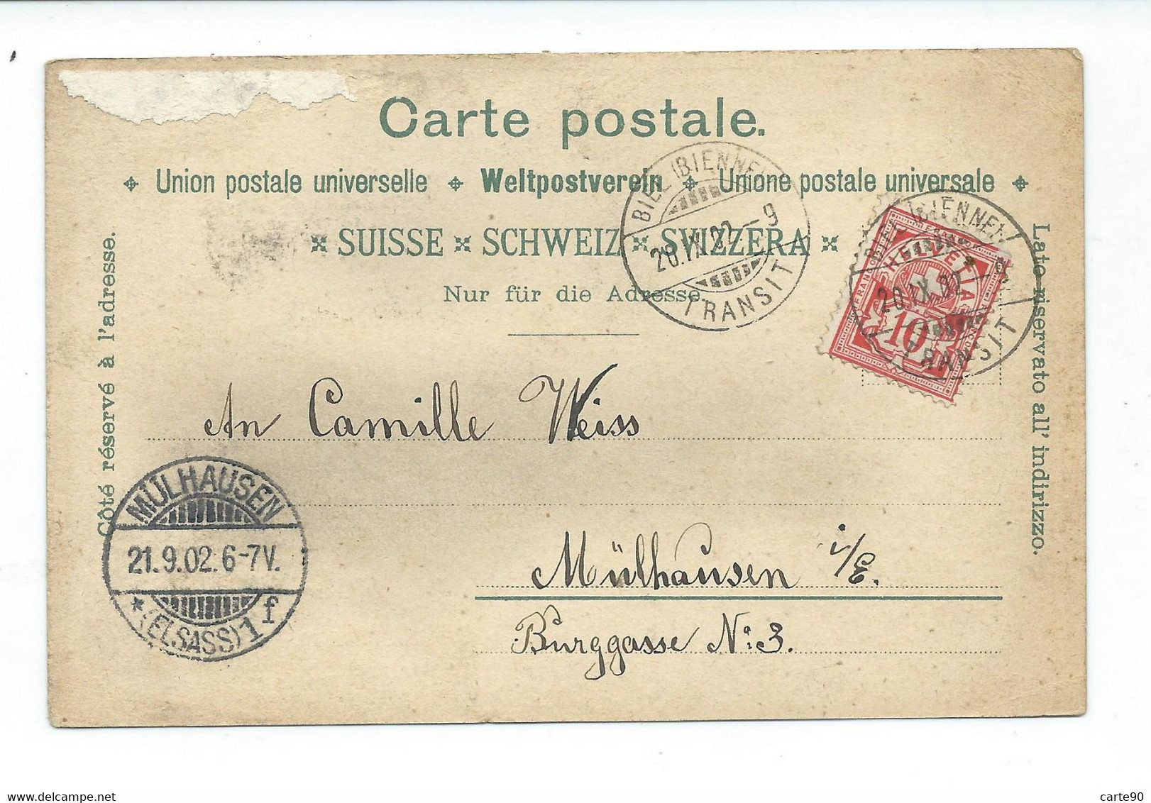 CPA GRUSS AUS BIEL - SOUVENIR DE BIENNE - Bienne