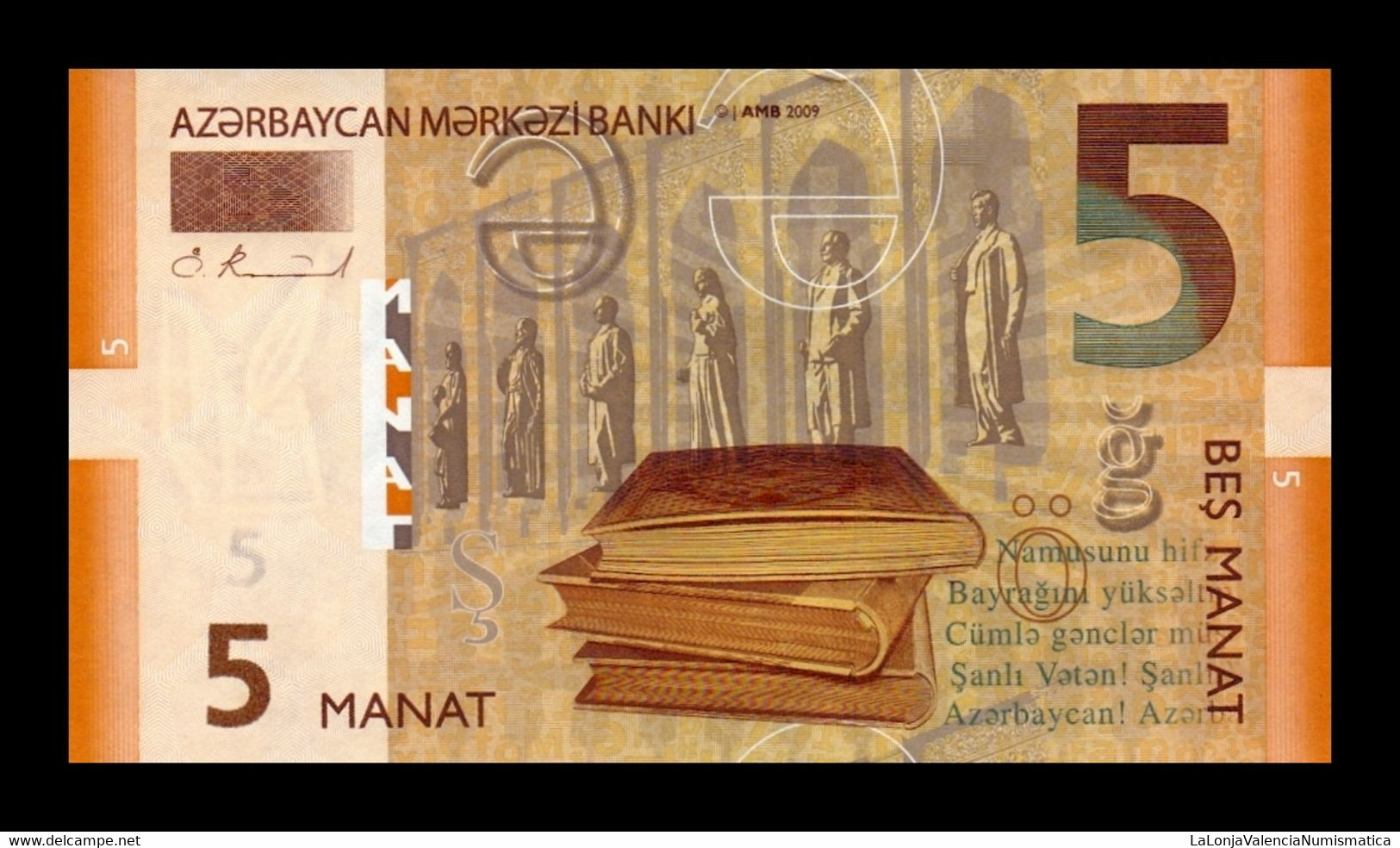 Azerbaiyán Azerbaijan 5 Manat 2009 Pick 32a Sc Unc - Azerbaïdjan