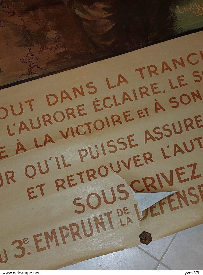 AFFICHE "Souscrivez Au 3ème Emprunt 1917" - 76x112 - En L'état - Manifesti