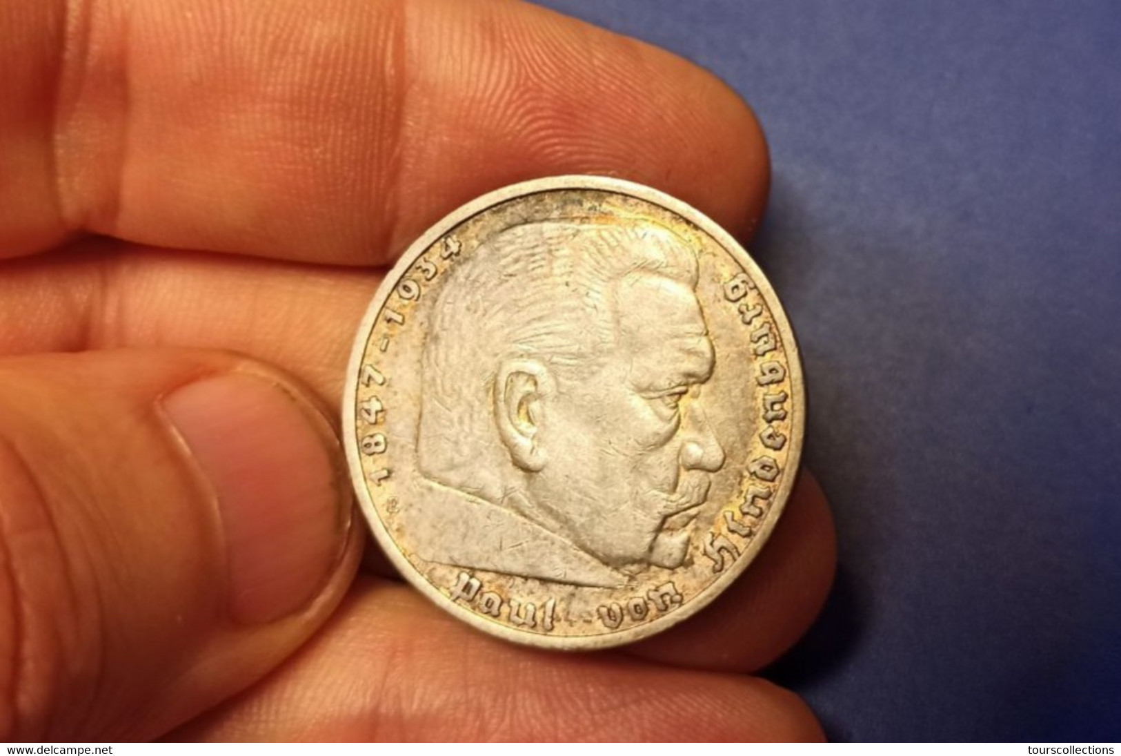 ALLEMAGNE 1935 E Muldenhütten - 5 REICHMARK Hindenburg Argent 13,89 Gr. à 90 % - 29 Mm - 3° Reich - 5 Reichsmark